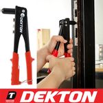 Dekton Heavy Duty Pop Rivet Gun Hand Riveter Tool + 60 Rivets 4 Size Rivets inc