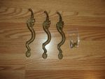 3-Antique Asian Dragon Door  Pulls/Handles Brass