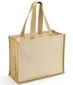 Brand Lab Jute and Canvas Shopper, Capacity 26 litres, 6 Colours, 33 x 42 cm