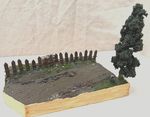 DIORAMA BASE - PICKET FENCE (WITH WELCOME FIGURE AND MILK CART)