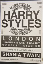Official Harry Styles Together, Together Wembley Stadium London 2026 Tour Poster