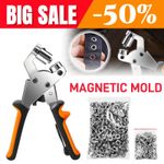 Hand Eyelet Pliers Hole Punch Complete Tool Kit Set With 500 Eyelets Craft Kit