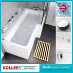 Shower Whirlpool Jet L Shape Bath 6 System Screen Panel 1500mm -1800mm LH RH UK 