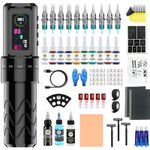 Tattoo Pen Kit, Wireless Rotary Gun Kit, LED Color Screen Tattoo Machine Kit