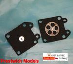 DIAPHRAGMS x 2 for walbro cabs WA, WT, WYK, 257, 644, 1048 and strimmers N