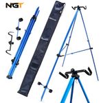 NGT Sea Fishing Oceancast Beach Tripod Rod Stand Beachcasting 2 Rod Holder 7FT