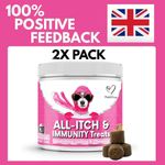 2x NutriPaw All-Itch Immunity Treats For Dogs - Soothe Itchy Paws, Eyes, Ears