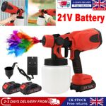 21V Cordless Paint Sprayer Electric Spray Gun Paint Spray Gun with 2X Batteries