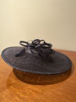 Phase Eight  Wedding hat Fascinator. /Navy Blue. Bow & Feather Trim