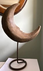 Vintage Carved Crescent Moon On Stand ￼