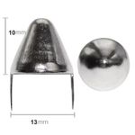 CONICAL STUDS 13 mm silver UK dispatch! British Punk Metal Bike diy craft rivets