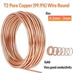 Pure Copper Wire Bare Uncoated Assorted Sizes Ø0.2mm-5mm Round Solid Copper Wire