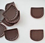 X1 Leather Patch 3.5cmx3cm D shaped (for bags, repairs etc) Mid Brown