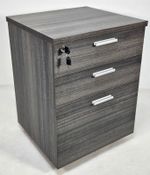 Modern Grey Oak Three Drawer Pedestal with A4 Foolscap Filing Drawer 480mm 48cm