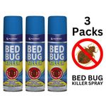 3 x Bed Bug Killer Spray Insect Carpet Mattress Treatment Eliminate Bugs 200ml