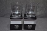 2x Jack Daniel's 150 Anniversary Tumbler Glass Embossed 28cl New DAMAGED BOX