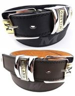 Men's Leather Jeans Belt, Black or Brown, 28" - 48" , by Milano® 