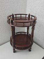 Tea and Drinks Trolley Mahogany Veneer Plastic Casters H62cm x W45cm Vintage