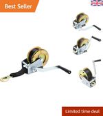 KATSU 1388LB Boat Trailer Winch with 8m Strap - Durable Iron & Zinc Construction