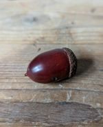 Vintage Large Wooden Acorn Netsuke Toggle Bead Boxwood Japanese 
