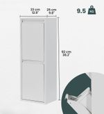 Metal Recycle Waste Bin Sorter Kitchen Recycling Bin with 15L Plastic Buckets