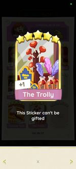 1x The Trolly 5 Star ⭐️⭐️⭐️⭐️⭐️golden Blitz  Sticker Monopoly_go [Set-20]