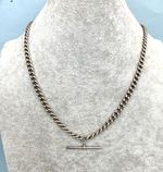 36g VINTAGE STERLING SILVER DOUBLE POCKET WATCH CHAIN NECKLACE curb Albert 925