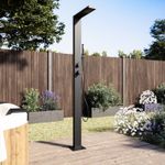 Black Thermostatic Mixer Outdoor Shower with Pencil Hand Shower 2 Outlets SUVAMB