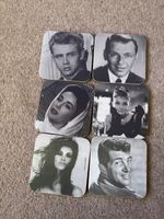 Set of 6 Hollywood melamine Coasters in black and white new in box