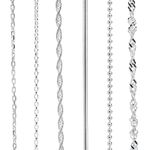 925 Sterling Silver Necklace Chain Rope Link Trace in Various lengths