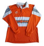 Optimum Rugby Shirt Top 46" Mens XL Orange White Viessmann Poly/Cotton Collared