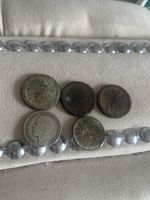 3x1797 George III Cartwheel pennies, 1x1922 George V half crown, 1x1935 George V