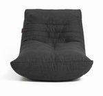 KAIKOO Black Fabric Bean Bag Accent Chair Adult 1 Seater 95cm Dia x 78cm H