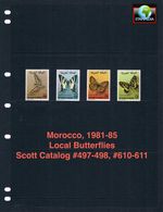 $11.10 Scott Value - 1981-85 MOROCCO Butterflies North Africa CV MNH NH UMM