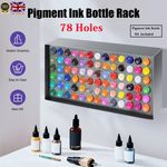 Wall Mounted 78-Slot Iron Tattoo Ink Rack w/ 3CM Holes Studio Organizer 50x25cm