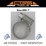 Genuine Jubilee Clips 000-7 Mild Steel Zinc Plated Worm Drive Hose Clamps