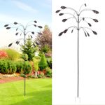.Metal Wind Spinner Wind Sculpture Rustproof Waterproof Heavy Duty Falling