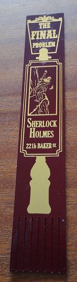 Sherlock Holmes Museum 🔎 THE FINAL PROBLEM Vintage Leather Bookmark VINTAGE B35