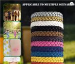 12 Pack Mosquito Repellent Bracelet,  Leather Deet Adjustable-Free Bands