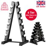 6 Tier Dumbbell Rack Storage Stand Tree Hex Vertical Weight Wide Home Gym fitnes