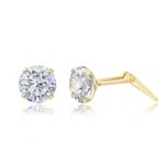 Andralok 2-5mm White Crystal Round Stud Earrings