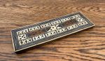 ANTIQUE EARLY 19TH C MICRO MOSAIC SANDALWOOD CRIBBAGE SCORE BOARD