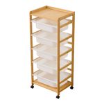 5-Tier Storage Cart with Removable Bins Space-Saving Rolling Cart with Bins