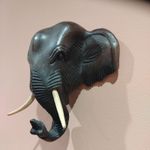 Wall Hanging Wooden Elephant Head 8"