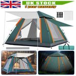 4 Man Pop Up Camping Tent Instant Double Layer Waterproof w/2 Door Hiking Trip