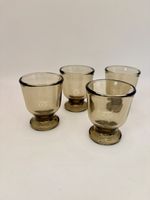 Vintage Luminarc France Smoke Glass Shot Glasses Set 4 Mid Century Barware
