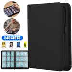 Trading Card Binder 9 Pocket 540 Pockets Zip Album Protective Collection Folder