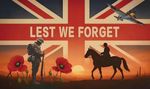 WW2 Flag, Lest We Forget British Remembrance Banner - Union Jack Spitfire Horse