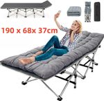 Camping Cot Heavy-Duty Portable Camping Bed Folding Sleeping Bed with Mattress