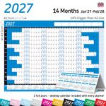 2027 Year Planner Wall Calendar A2 Chart Home Office Work ✔FREE Desktop Calender